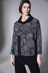 Peruzzi Animal Print Knit Jacquard Button Top W25503